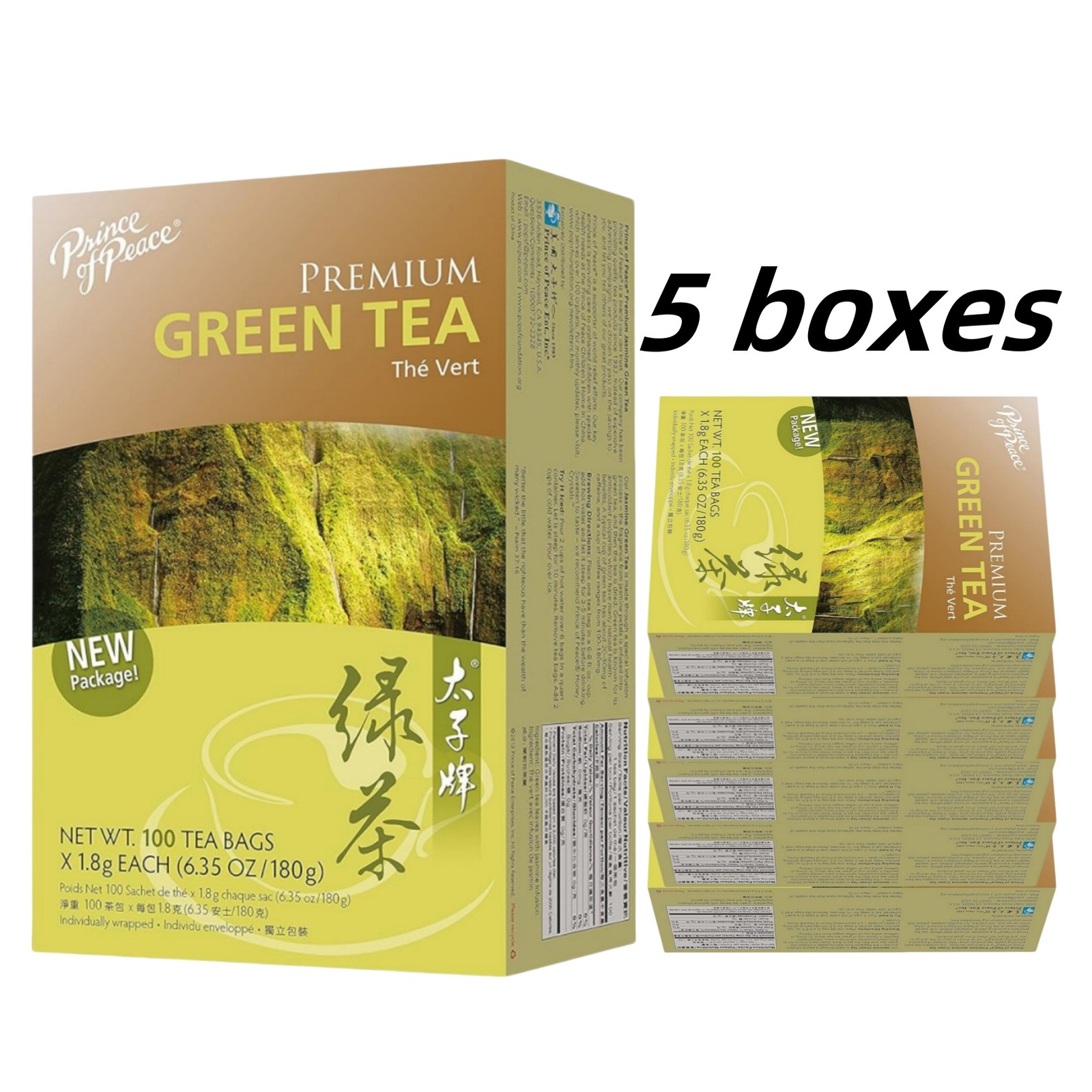 , 100 Tea Bags Each Box -prince Of Peace