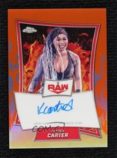 2025 Topps Chrome WWE Red Brand Orange Refractor 10/25 Kayden Carter Auto 1co7
