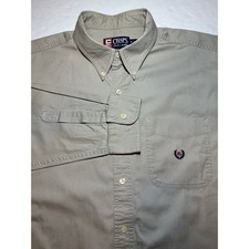 Chaps Ralph Lauren Men's Casual Button-Up Long Sleeve Dress Shirt Beige Size XL