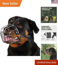 Adjustable Stainless Steel Dog Muzzle for Large Breeds - Rottweiler Safe