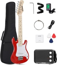 Kids Electric Guitar Beginner Kit 30 Inch, Mini ST Style 30-inch, Red