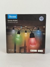 Govee Smart Outdoor String Lights H7020 RGBIC Warm White 48ft LED Bulbs