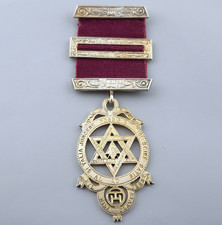 ANTIQUE MASONIC STERLING SILVER ROYAL ARCH BREAST JEWEL MEDAL HALLMARK 1940 26g