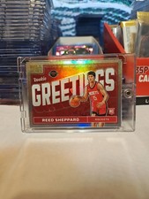 2024-25 NBA Hoops Rookie Greetings Reed Sheppard #1 Holo Foil Houston Rockets RC