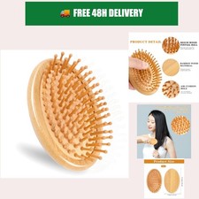 Bamboo Hair Brush Scalp Massager Portable Anti-Static Travel Comb