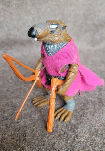 Vintage 1988 TMNT Master Splinter Action Figure with COMPLETE Sword Cane #1