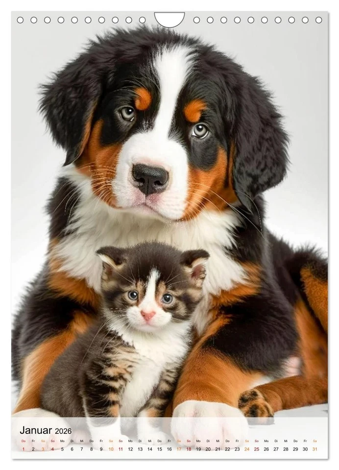 Berner Sennenhund - gutmütig und treu (Wandkalender 2026 DIN A4 hoch), CALVENDO - Bild 4 von 4