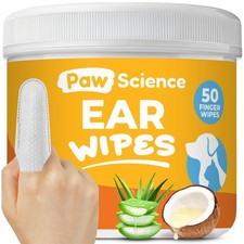 Paw Science Dog Ear Cleaner Wipes   Finger for Dogs  Cats   White