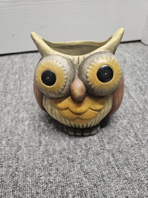 Vintage Ceramic Owl. Produced By B +b Pottery.  Circa 1970s