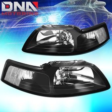 For 1999-2004 Ford Mustang Pair Headlight Headlamps Black Housing Factory Style For 1999-2004 Ford Mustang Pair Headlight Headlamps Black Housing Factory Style