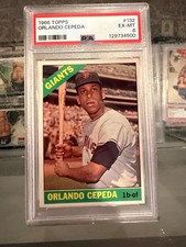 1966 TOPPS #132 ORLANDO CEPEDA SAN FRANCISCO GIANTS BASEBALL CARD PSA 6 EX/MT