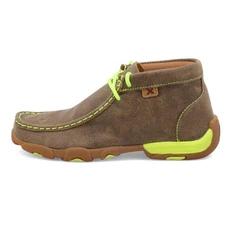 Twisted X Kids Bomber Driving Mocs Shoes Neon Yellow