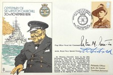 Sir Winston Churchill, Dual Hand Signed Centenary 1974 FDC First Day Cover