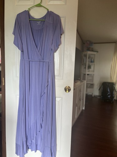 Ingrid & Isabel Flutter Short Sleeve Knit Maternity Lavender Dress Size XXL - Picture 3 of 18