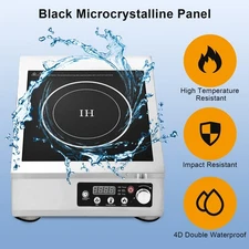 Portable Induction Cooktop, 3500W 10 Temp Settings Commercial Countertop Burner