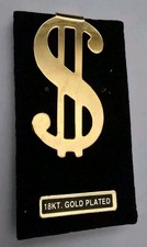 Estate Money Clip Dollar Sign 18K Yellow Gold