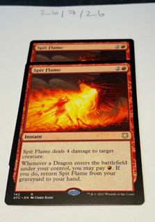 Magic the Gathering MTG Spit Flame x2 Rare Cards NM/M Comm