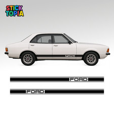 Ford Classic Side skirt Stripes Vinyl Decals Graphics Pair Cortina Escort Capri