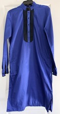 Men s/ Teen Boys Royal Blue Kurta With Black Pants Indian/ Pakistani Size 36