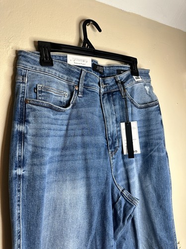 Jeans JUDY BLUE desgastados tiro alto control abdomen pierna recta 16 W nuevos con etiquetas - Imagen 5 de 10