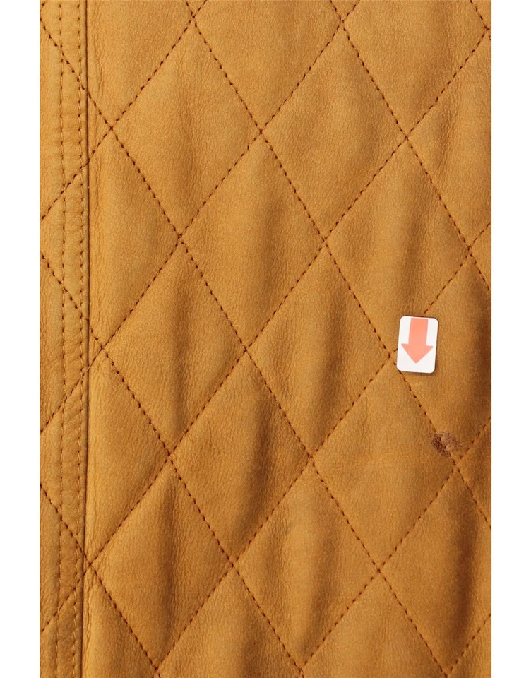 TIMBERLAND Mens Windbreaker Coat UK 38 Medium Brown Argyle/Diamond Leather CY33 - Image 4 of 4