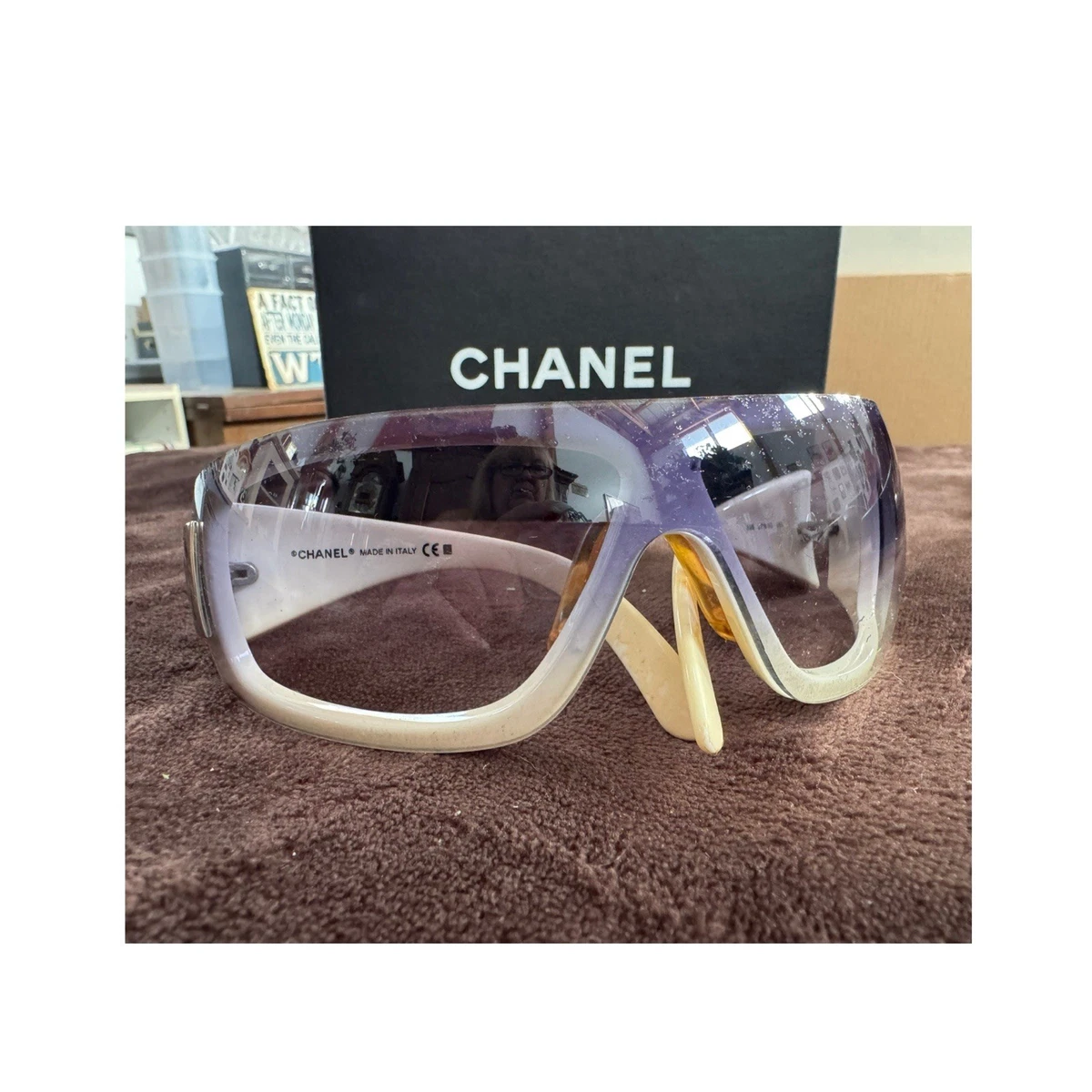 CHANEL White with Vintage Sunglasses for Women for sale | eBay