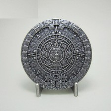 Western Zinc alloy Leather Belt Buckle Aztec Solar Calendar Stone Shape Pattern
