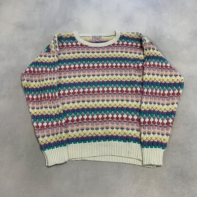 Vintage Strickpullover Abstrakt Gemustert Strickpullover Damen L