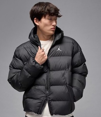 Mens Size Large-Nike Air Jordan Brooklyn Jumpman Puffer Jacket Black FV7317-010
