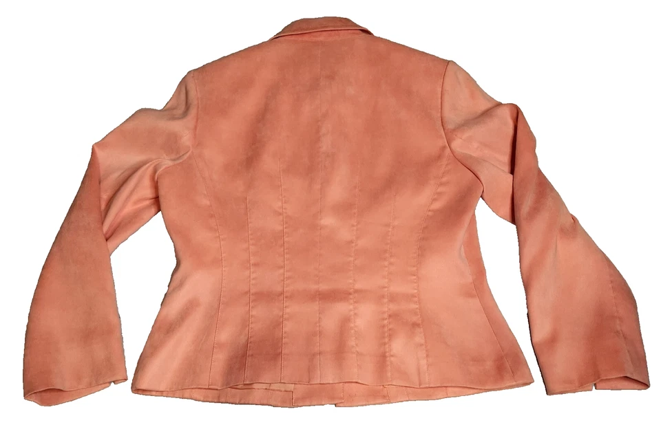 Blazer Talbots Petites para mujer talla 8P melocotón abotonado hombreras forradas Foto 3 de 4