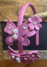 headband butterfly flower shape with pearls