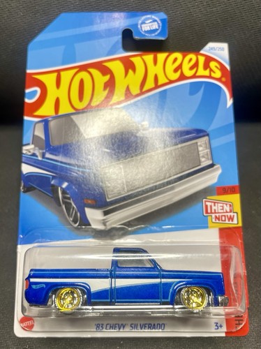 Hot Wheels Blue 83 Chevy Silverado CUSTOM Wheel & Tire Real Riders - Picture 2 of 6