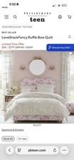 Pottery Barn Teen LoveShackFancy Ruffle Bow Quilt Twin White Ruffled Quilted