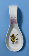 Vintage 1976 Ceramic Petticoats & Pantaloons Girl with Birdbath Spoon Ladle Rest