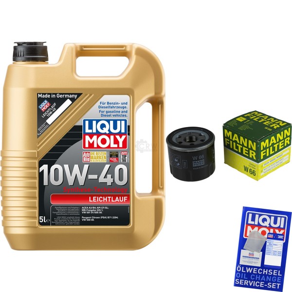 Mann Inspektionspaket 5L Liqui Moly 10W-40 FüR Renault Twingo II 1.2 16V-image