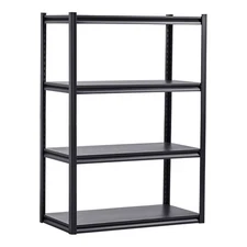 Warehouse 4-Tier Shelf 2400lb Load 20"D x 40"W x 57"H Robust Steel Build