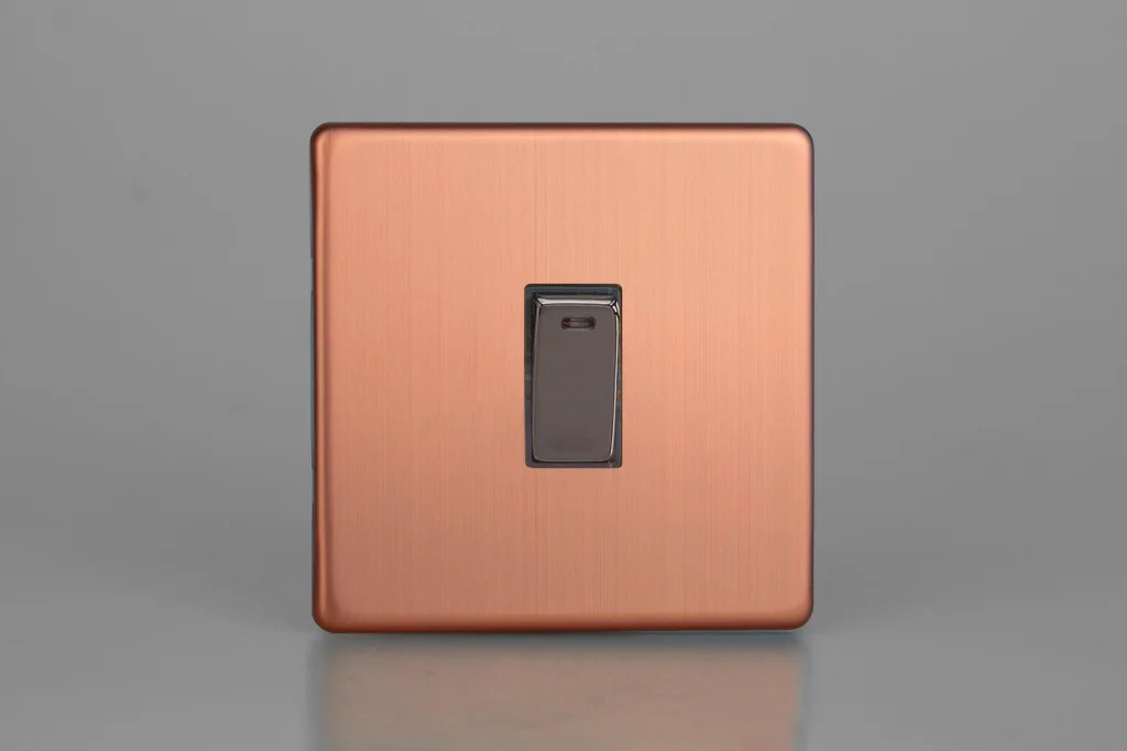 Switch Copper 20A + Neon Urban Screwless Brushed Iridium Insert Varilight