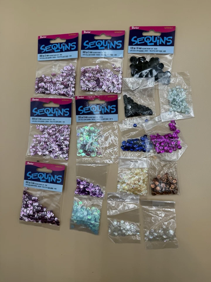 Lote de 16 Paquetes de Lentejuelas Varios Colores Nuevos Foto 2 de 2