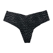 Victoria's Secret Leopard No-Show Thong Panty Animal Print Seamless Large
