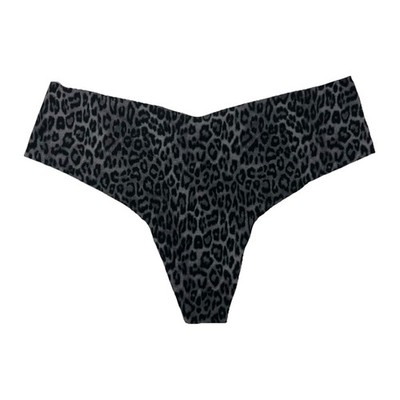 Victoria's Secret Leopard No-Show Thong Panty  Animal Print Seamless Large