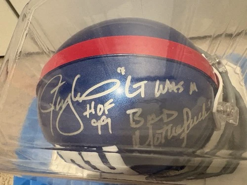 Lawrence Taylor Signed 1981-99 Throwback New York Giants Mini Helmet HOF 99 JSA