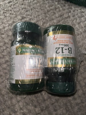 Nature's Bounty Vitamin B-12 500mcg Quick Dissolve Tablets 100 Count Pack of 2
