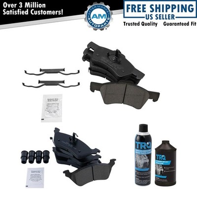 Front & Rear Ceramic Brake Pad Kit w/Fluids for 01-07 Grand Caravan