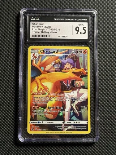 CGC 9.5 MT+ Charizard #TG03 SWSH Lost Origin 2022 Pokemon Card Trainer Gallery