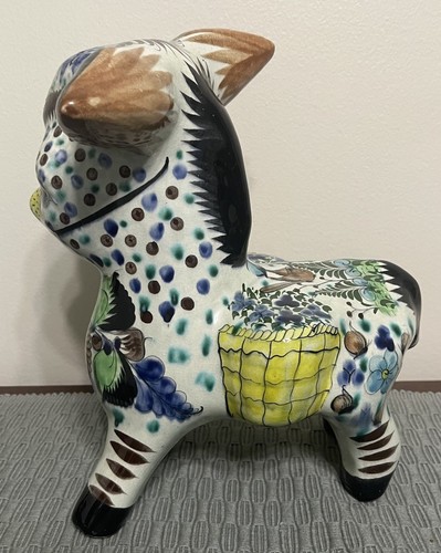 Mexican Tonala Pottery Donkey Burro 11” Signed By Artist - As Is - Bild 3 von 9
