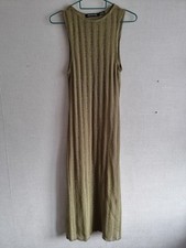 Urban Outfitters khaki/green Airtex crochet look midaxi dress size XS