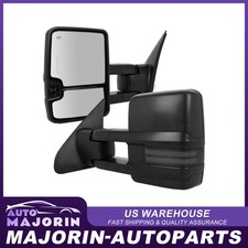 Tow Mirrors Power Heated Turn Signal For 07-17 Toyota Tundra Black