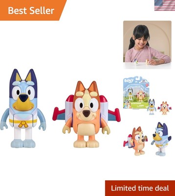 Bluey Action Heroes 2-Pack: 2.5-Inch Figures of Bluey & Bingo with Accessories