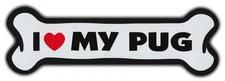 GIANT SIZE!!! Dog Bone Magnet: I Love My Pug | Cars, Trucks, Refrigerators