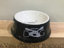Dog is good  Ceramic 5" Dog Food Bowl black